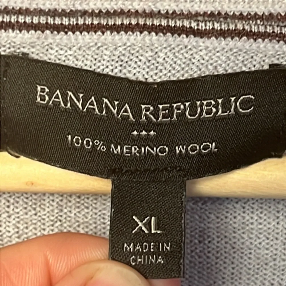 Banana Republic Men’s 100% Merino Wool Gray Sweater Knit‎ Medium Winter Casual